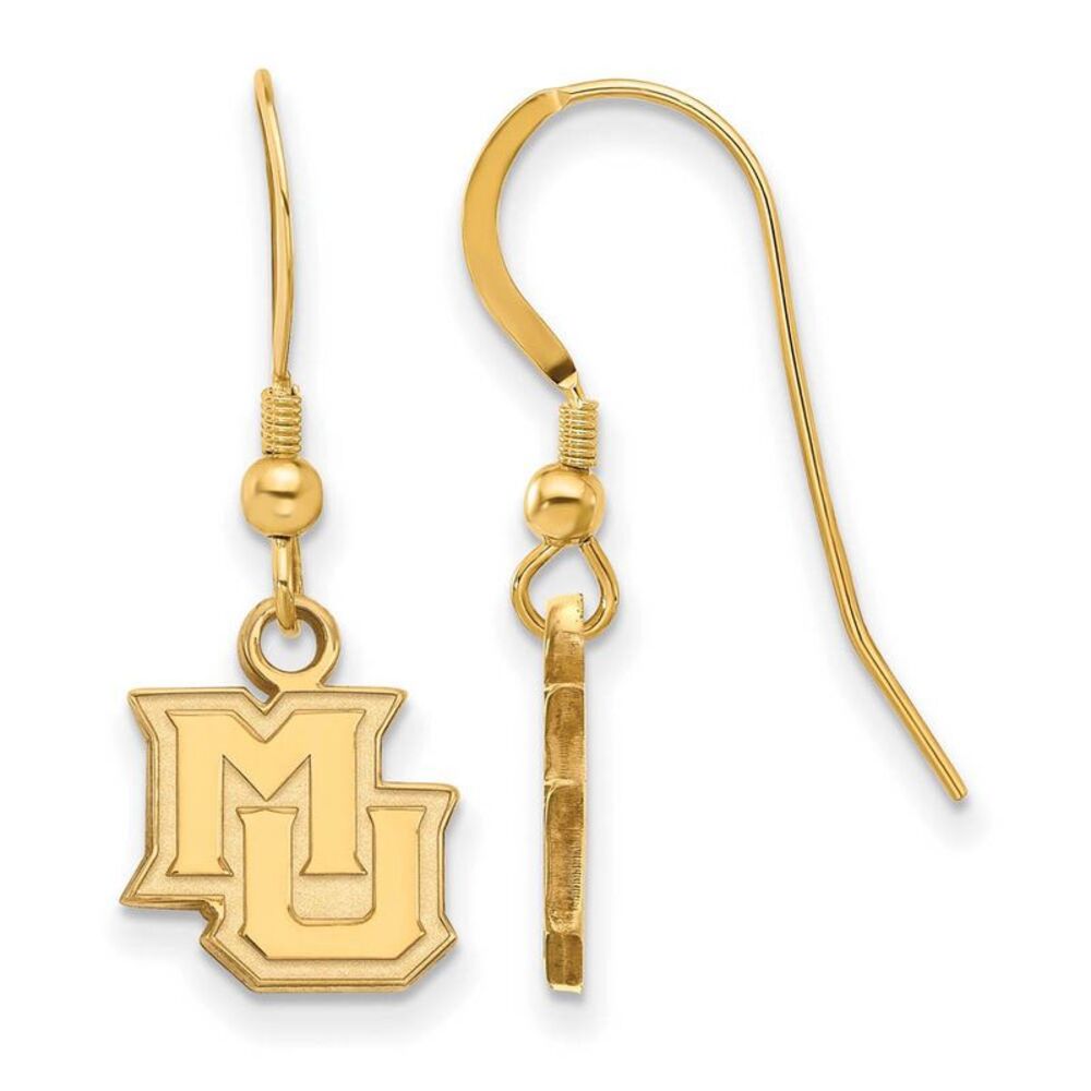 14k Gold Plated Silver Marquette University XS (Tiny) Dangle Earrings